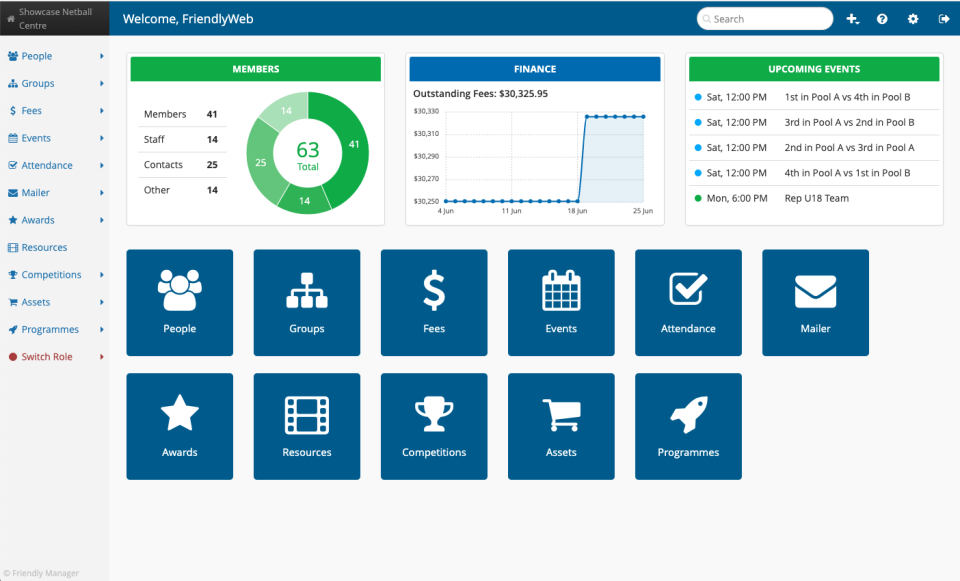 screenshot of Friendly Manager